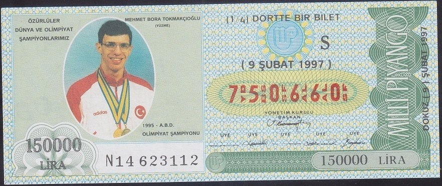 1997 9 ŞUBAT ÇEYREK BİLET - S SERİSİ