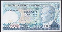 7.EMİSYON 2.TERTİP 500 LİRA D42 886839 ÇİL