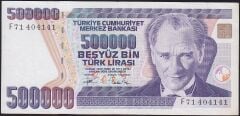 7.Emisyon 3.Tertip 500000 Lira F71 404141 Çok Temiz+