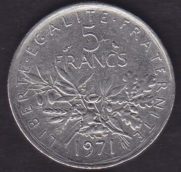 Fransa 5 Frank 1971