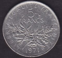 Fransa 5 Frank 1971
