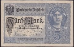 ALMANYA 5 MARK 1917 ÇOK ÇOK TEMİZ eski para alan yerler