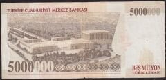 7.Emisyon 5 000 000 Lira E86 809721 Çok Temiz