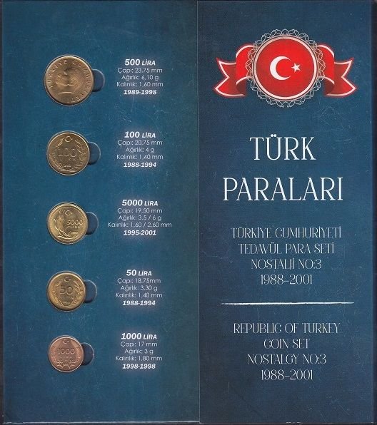 1988-2001 Yılı Özel Tedavül Madeni Para Seti Çil