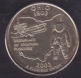 Amerika Çeyrek Dolar 2002 Hatıra Ohio Altın Kaplama