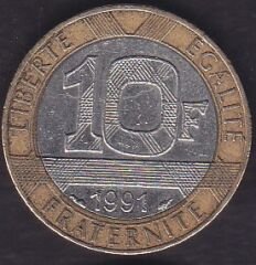 Fransa 10 Frank 1991
