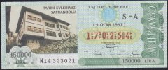 1997 9 OCAK ÇEYREK BİLET - S-A SERİSİ