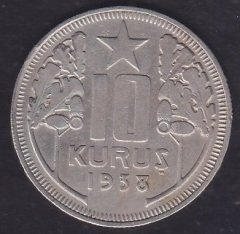 1938 YILI 10 KURUŞ ÇİLALTI ÇİL  eski para alan yerler