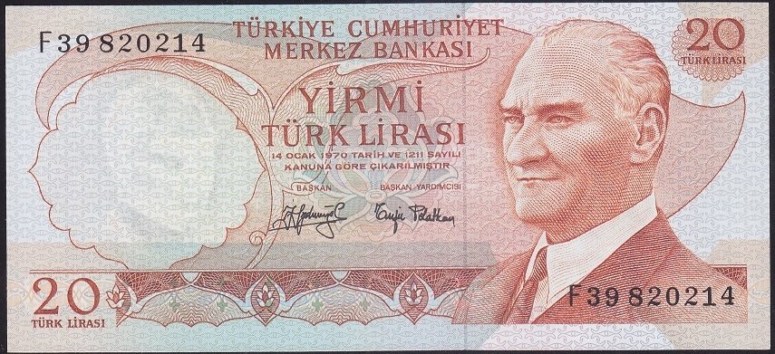 6.EMİSYON 3.TERTİP 20 LİRA F39 820214 ÇİLALTI ÇİL