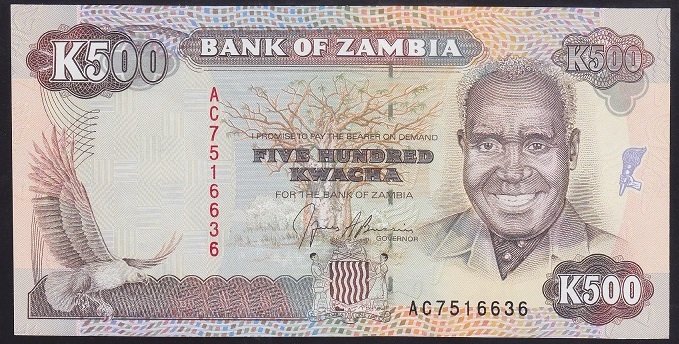 ZAMBİA 500 KWACHA 1991 ÇİL