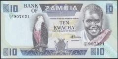 Zambia 10 Kwacha 1980 - 1988 Çilaltı Çil Pick 26e