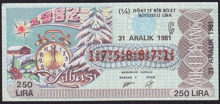 1981 31 Aralık Çeyrek Bilet - Ç Serisi