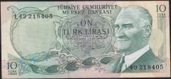 6.Emisyon 2.Tertip 10 Lira L49 218405 Çok Temiz+