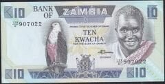 Zambia 10 Kwacha 1980 - 1988 Çilaltı Çil Pick 26e