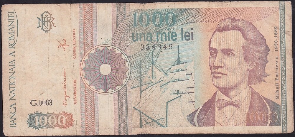 ROMANYA 1000 LEİ 1991 TEMİZ