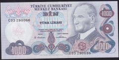 6.Emisyon 1.Tertip 1000 Lira C33 290086 Çilaltı