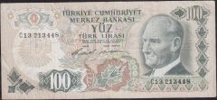 6.Emisyon 1.Tertip 100 Lira C13 213448 Çok Temiz