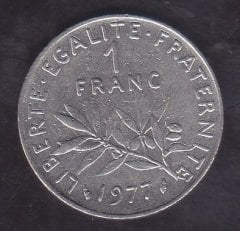 FRANSA 1 FRANK 1977 eski para mezat osmanlı