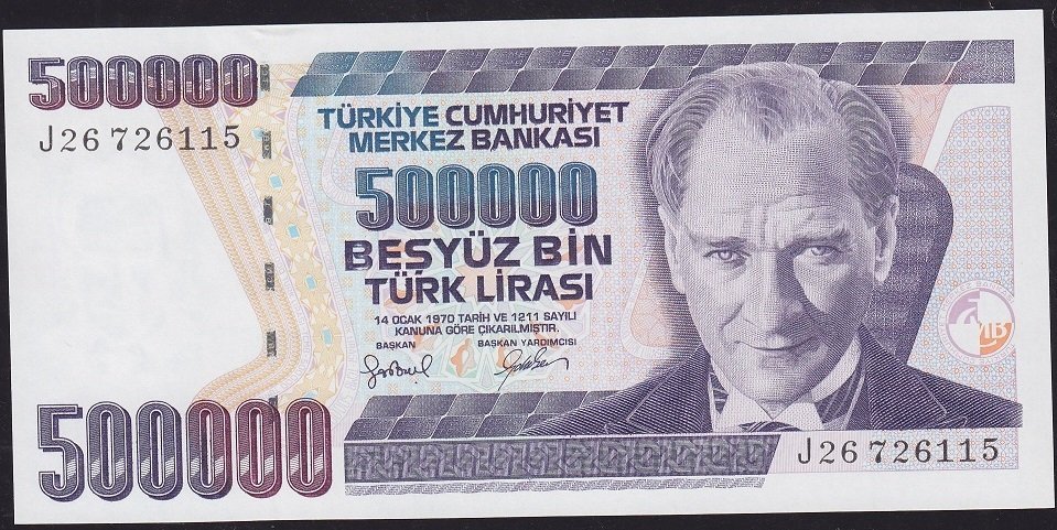 7.Emisyon 4.Tertip 500000 Lira J26 726115 Çil