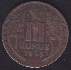 1935 YILI 10 KURUŞ HALİYLE