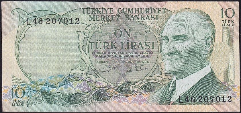 6.Emisyon 2.Tertip 10 Lira L46 207012 Çilaltı