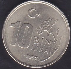 1997 YILI 10 BİN LİRA ÇİLALTI ÇİL(KALIN BASKI)