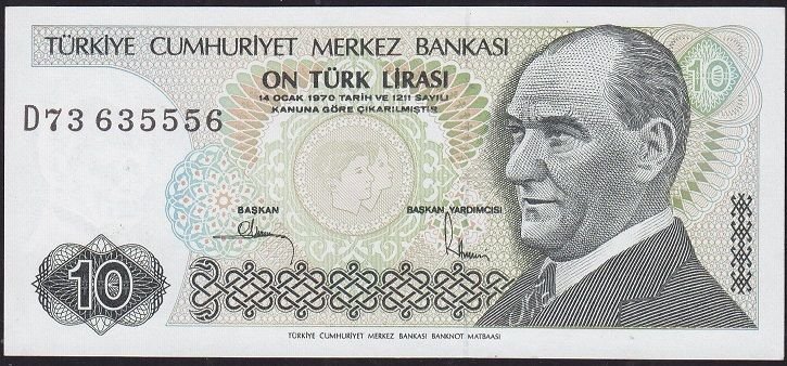 7.Emisyon 2.Tertip 10 Lira D73 635556 Çil