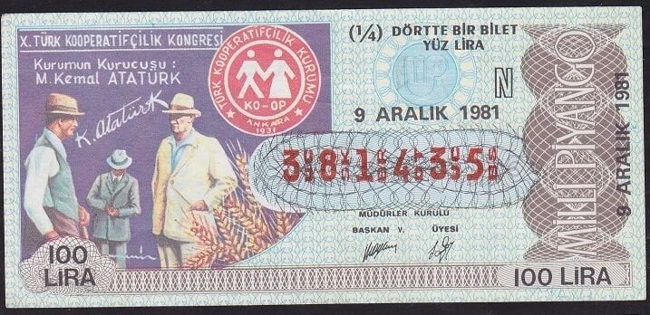 1981 9 Aralık Çeyrek Bilet - N Serisi