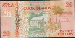 Cook Island 20 Dolar 1992 Çilaltı ( Kat yok Lekeler var )