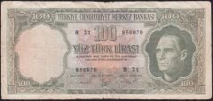 5.Emisyon 4.Tertip 100 Lira R21 058070 Temiz+