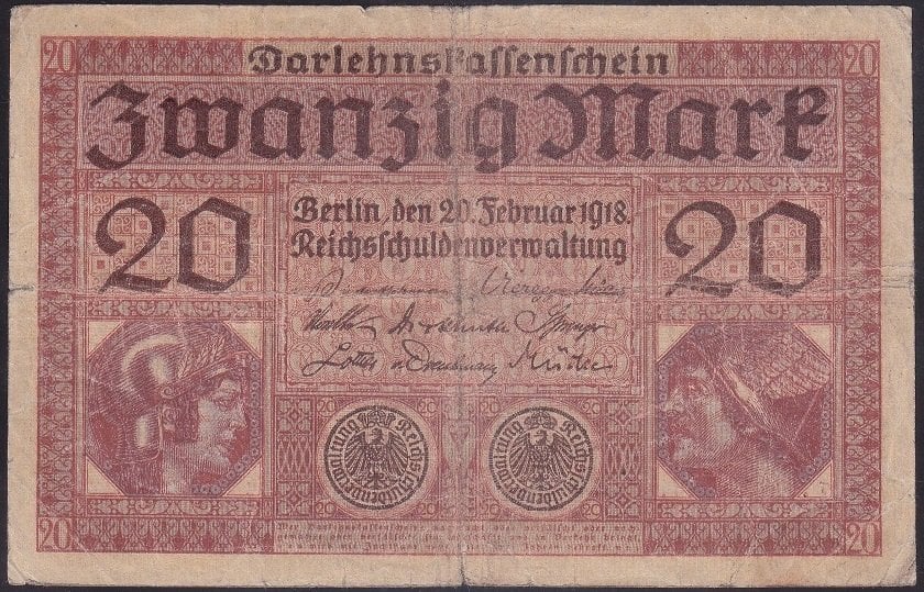 ALMANYA 20 MARK 1918 TEMİZ +
