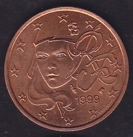 Avrupa 5 Euro Cent 1999 Fransa