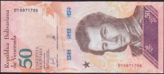 Venezuela 50 Bolivares 2018 Çil Pick 105a