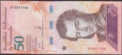 Venezuela 50 Bolivares 2018 Çil Pick 105a
