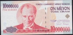 7.EMİSYON 10 000 000 LİRA F81 611112 ÇİL