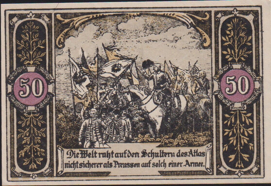 Almanya 50 Pfennig Notgeld 1921 Çil Filigranlı