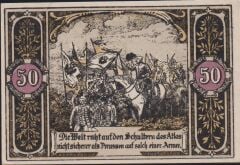 Almanya 50 Pfennig Notgeld 1921 Çil Filigranlı