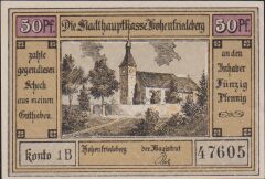 Almanya 50 Pfennig Notgeld 1921 Çil Filigranlı
