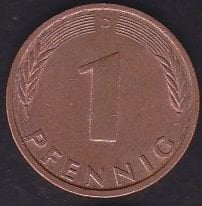 Almanya 1 Pfennig 1990 D