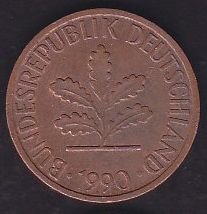 Almanya 1 Pfennig 1990 D