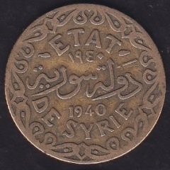 Suriye 5 Piastre 1940 ( 500 bin baskı )
