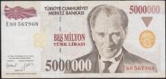7.Emisyon 5 000 000 Lira E80 567968 Çok Temiz+