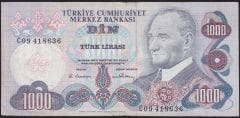 6.Emisyon 1.Tertip 1000 Lira C09 418636 Çok Temiz