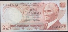 6.EMİSYON 3.TERTİP 20 LİRA F19 07 7486 ÇÇT +