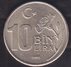 1995 YILI 10 BİN LİRA ÇİLALTI ÇİL