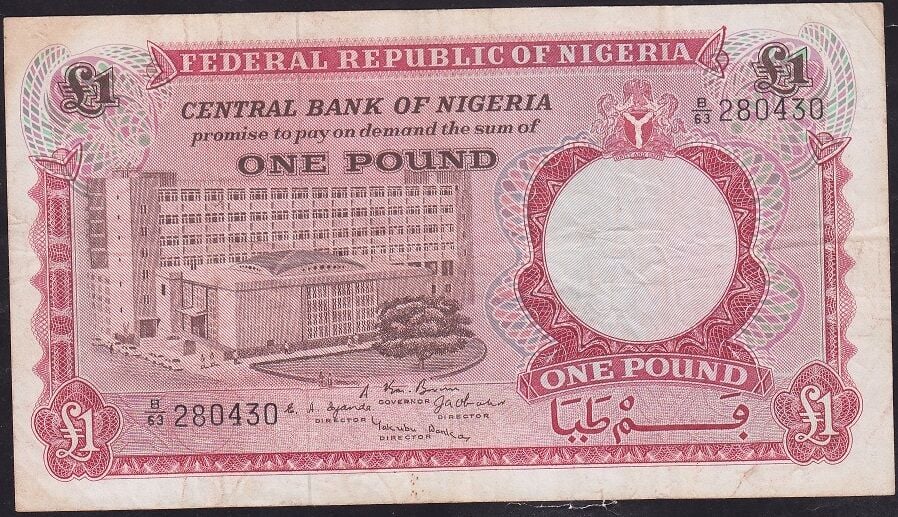 Nijerya 1 Pound 1967 Çok Temiz+ Pick 8