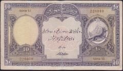 1.Emisyon 10 Lira Seri 13 228040 Haliyle ( Bir Kaç küçük dolgu var )