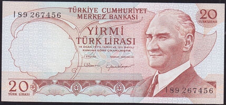 6.Emisyon 4.Tertip 20 Lira I89 267456 Çilaltı