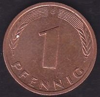 Almanya 1 Pfennig 1990 G