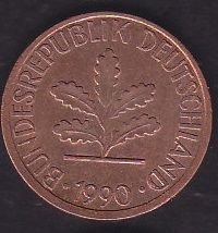 Almanya 1 Pfennig 1990 G